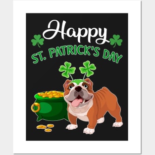 Happy St Patrick_s Day For Bulldog Lovers T shirt Posters and Art